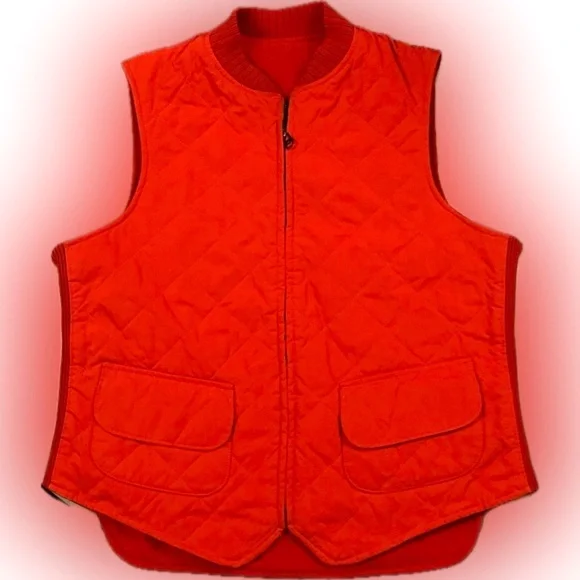 Polo Ralph Lauren Fall ‘10 Red Reversible Sheep Wool Nylon Quilted Hunting Vest